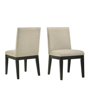 English Elm Roundhill Furniture Rocco Solid Wood Upholstered Dining Chairs Set of 2 for Modern Rooms T2574P164570