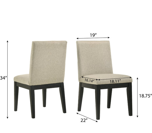 English Elm Roundhill Furniture Rocco Solid Wood Upholstered Dining Chairs Set of 2 for Modern Rooms T2574P164570