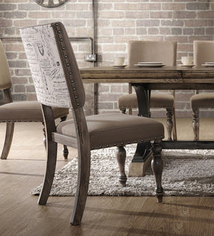 English Elm Birmingham Script Back Microfiber Dining Chair with Nail Head Trim Farmhouse Set T2574P164571