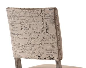 English Elm Birmingham Script Back Microfiber Dining Chair with Nail Head Trim Farmhouse Set T2574P164571