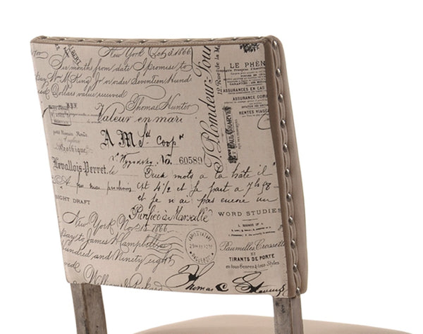 English Elm Birmingham Script Back Microfiber Dining Chair with Nail Head Trim Farmhouse Set T2574P164571