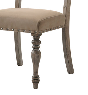 English Elm Birmingham Script Back Microfiber Dining Chair with Nail Head Trim Farmhouse Set T2574P164571