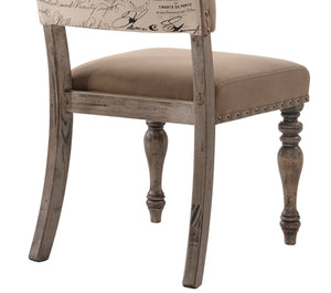 English Elm Birmingham Script Back Microfiber Dining Chair with Nail Head Trim Farmhouse Set T2574P164571