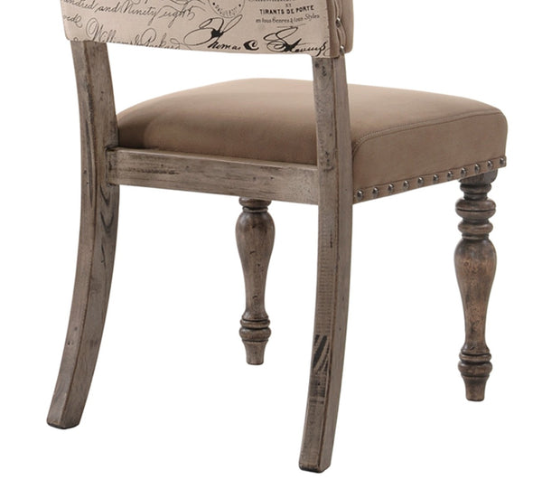 English Elm Birmingham Script Back Microfiber Dining Chair with Nail Head Trim Farmhouse Set T2574P164571