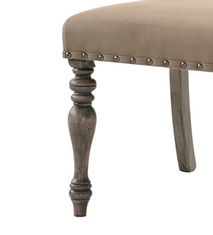 English Elm Birmingham Script Back Microfiber Dining Chair with Nail Head Trim Farmhouse Set T2574P164571