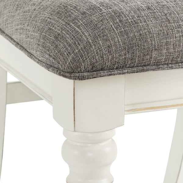 English Elm Belleza French Country Upholstered Dining Chairs Rolled High Back Gray Fabric Set of 2 T2574P164578