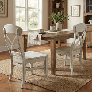 English Elm Harola X-back Solid Hardwood Dining Chairs Farmhouse Cottage Style Set of Two T2574P164579