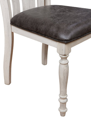 English Elm Arch Farmhouse Turned Leg Wood Dining Chairs with Double X Back Set of 2 T2574P164582