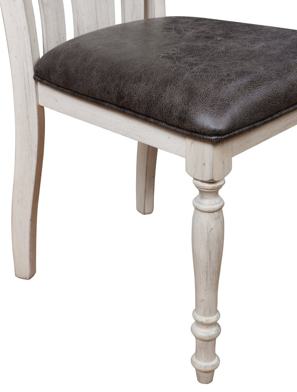 English Elm Arch Farmhouse Turned Leg Wood Dining Chairs with Double X Back Set of 2 T2574P164582