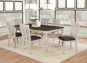 English Elm Arch Farmhouse Turned Leg Wood Dining Chairs with Double X Back Set of 2 T2574P164582