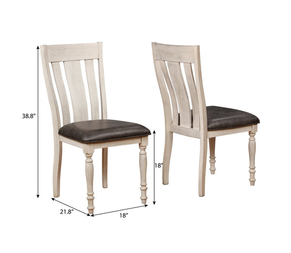 English Elm Arch Farmhouse Turned Leg Wood Dining Chairs with Double X Back Set of 2 T2574P164582