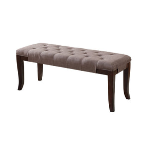 English Elm Linon Hand-tufted Cotton Upholstered Bench with Espresso Legs for Bedroom or Foyer T2574P164587