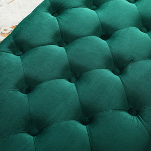 English Elm Sira Emerald Velvet Tufted Bench with Gleaming Gold Legs for Bedroom or Entryway T2574P164598