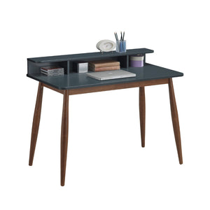 English Elm Roskilde Mid-century Modern Writing Desk with Hutch Tapered Legs Home Office Grey T2574P164624