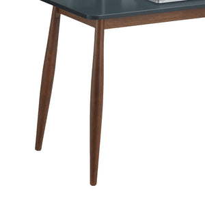 English Elm Roskilde Mid-century Modern Writing Desk with Hutch Tapered Legs Home Office Grey T2574P164624