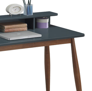 English Elm Roskilde Mid-century Modern Writing Desk with Hutch Tapered Legs Home Office Grey T2574P164624
