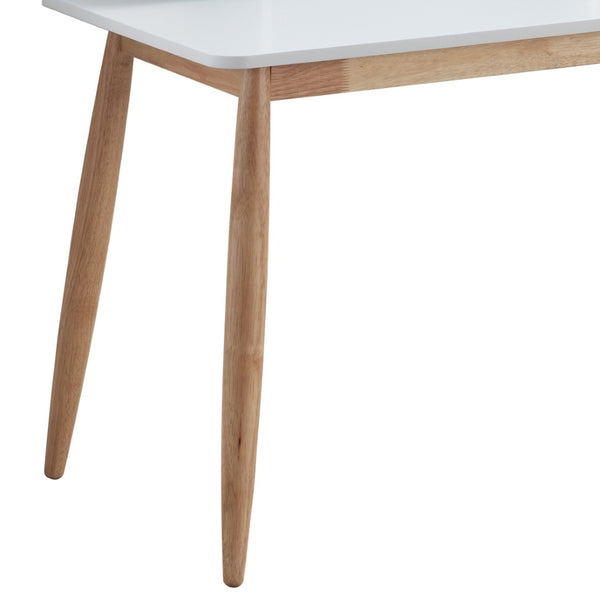 English Elm Roskilde Mid-century Modern Writing Desk with Hutch Tapered Legs Home Office White T2574P164625