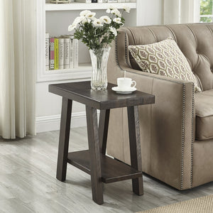 English Elm Athens Contemporary Wood End Table with Open Shelf for Living Room or Bedroom Weathered Espresso T2574P164631