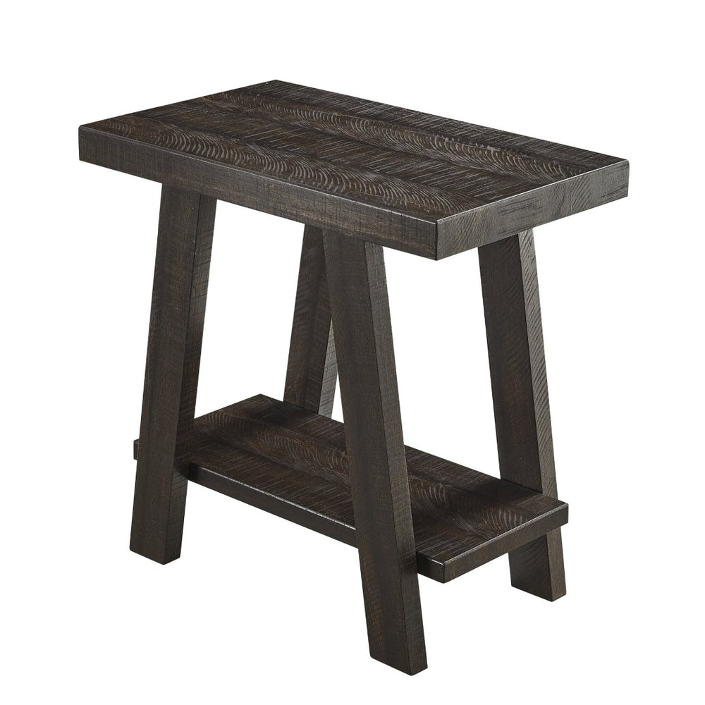 English Elm Athens Contemporary Wood End Table with Open Shelf for Living Room or Bedroom Weathered Espresso T2574P164631
