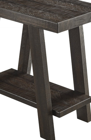 English Elm Athens Contemporary Wood End Table with Open Shelf for Living Room or Bedroom Weathered Espresso T2574P164631