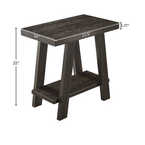 English Elm Athens Contemporary Wood End Table with Open Shelf for Living Room or Bedroom Weathered Espresso T2574P164631