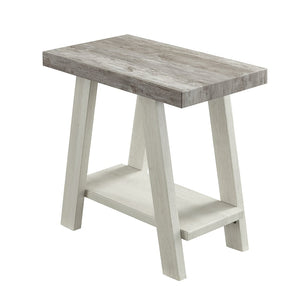 English Elm Athens Contemporary Wood End Table with Open Shelf for Living Room or Bedroom Weathered Gray and Beige T2574P164633