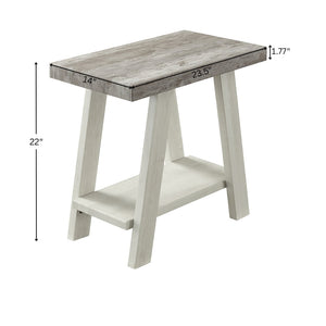 English Elm Athens Contemporary Wood End Table with Open Shelf for Living Room or Bedroom Weathered Gray and Beige T2574P164633