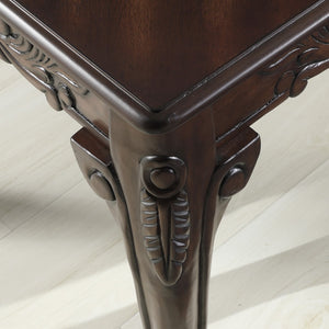 English Elm Traditional Carved Claw Foot Coffee Table in Dark Cherry for Classic Living Rooms T2574P164637