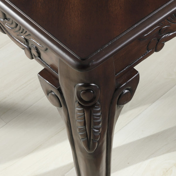 English Elm Traditional Carved Claw Foot Coffee Table in Dark Cherry for Classic Living Rooms T2574P164637