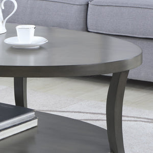 English Elm Perth Oval Birch Veneer Coffee Table with Open Shelf for Modern Living Rooms T2574P164638