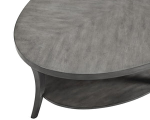 English Elm Perth Oval Birch Veneer Coffee Table with Open Shelf for Modern Living Rooms T2574P164638