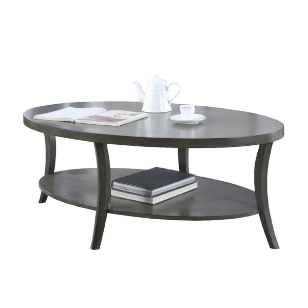 English Elm Perth Oval Birch Veneer Coffee Table with Open Shelf for Modern Living Rooms T2574P164638