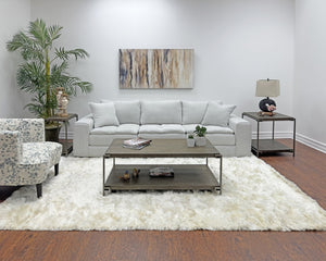 English Elm Corbeta Industrial Loft Coffee Table with Oak Veneer Top Casters and Open Shelf T2574P164640