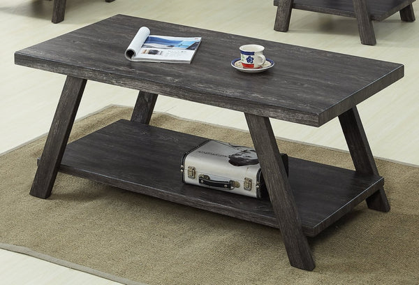 English Elm Athens Modern Coffee Table with Open Shelf and Splayed Legs for Living Room Decor Charcoal T2574P164641