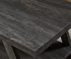 English Elm Athens Modern Coffee Table with Open Shelf and Splayed Legs for Living Room Decor Charcoal T2574P164641