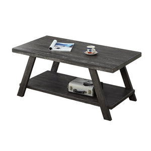 English Elm Athens Modern Coffee Table with Open Shelf and Splayed Legs for Living Room Decor Charcoal T2574P164641