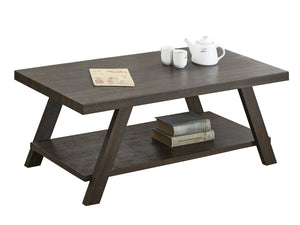 English Elm Athens Modern Coffee Table with Open Shelf and Splayed Legs for Living Room Decor Espresso T2574P164644