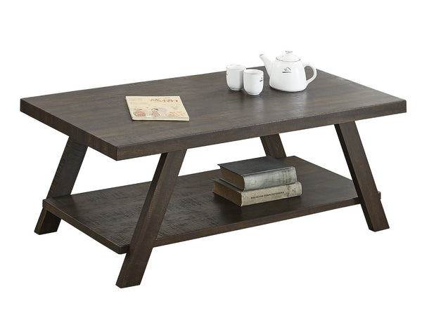 English Elm Athens Modern Coffee Table with Open Shelf and Splayed Legs for Living Room Decor Espresso T2574P164644