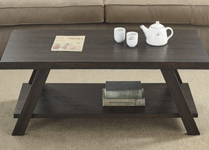 English Elm Athens Modern Coffee Table with Open Shelf and Splayed Legs for Living Room Decor Espresso T2574P164644