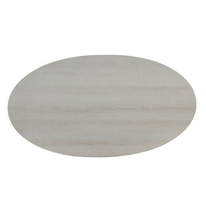 English Elm Anze Oval Wood Grain Coffee Table with Open Shelf for Modern Living Rooms White T2574P164649