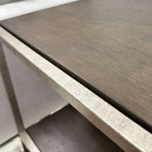 English Elm Padena Acacia Wood and Metal Coffee Table with Open Shelves for Modern Living Rooms T2574P164650