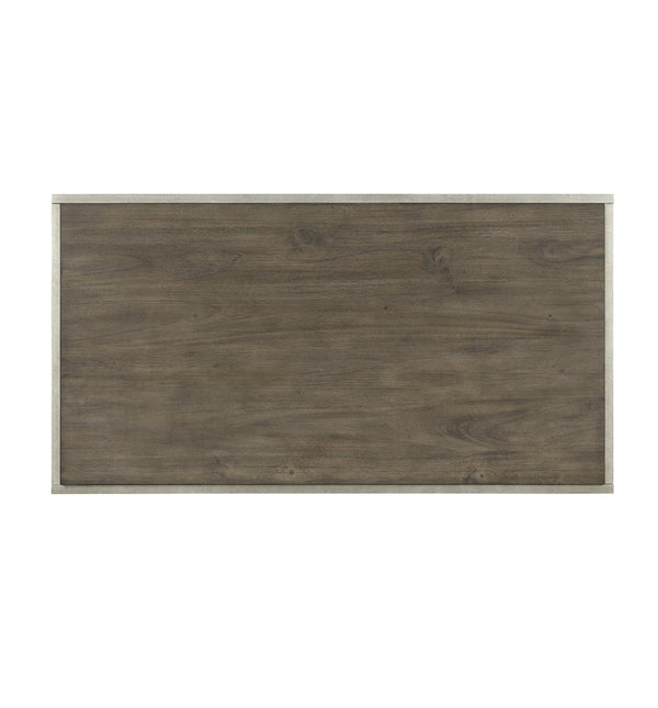 English Elm Padena Acacia Wood and Metal Coffee Table with Open Shelves for Modern Living Rooms T2574P164650