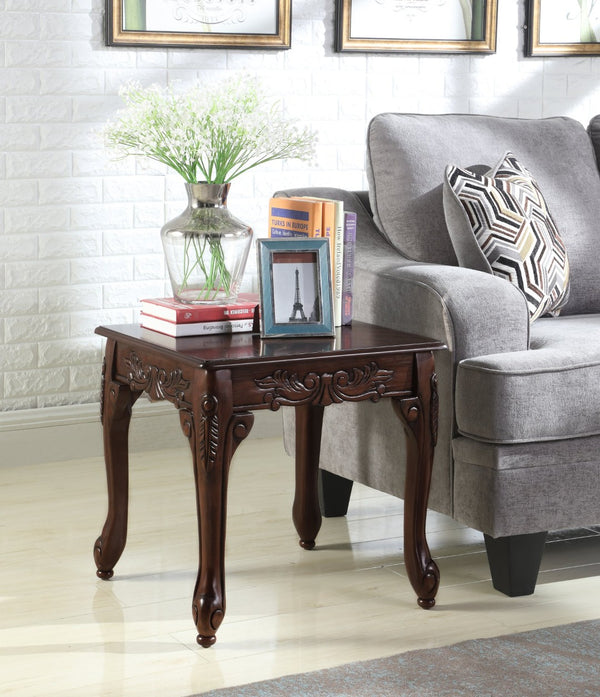 English Elm Traditional Carved Claw Foot End Table with Dark Cherry Finish for Classic Living Rooms T2574P164758