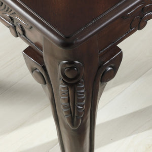 English Elm Traditional Carved Claw Foot End Table with Dark Cherry Finish for Classic Living Rooms T2574P164758