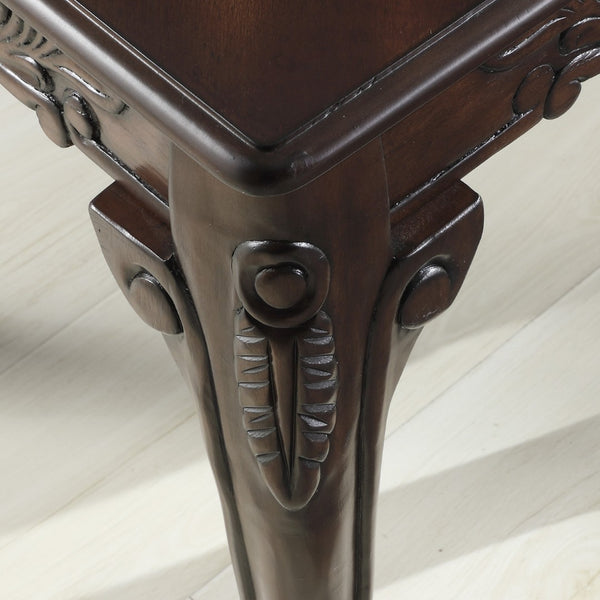 English Elm Traditional Carved Claw Foot End Table with Dark Cherry Finish for Classic Living Rooms T2574P164758