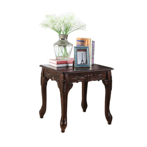 English Elm Traditional Carved Claw Foot End Table with Dark Cherry Finish for Classic Living Rooms T2574P164758