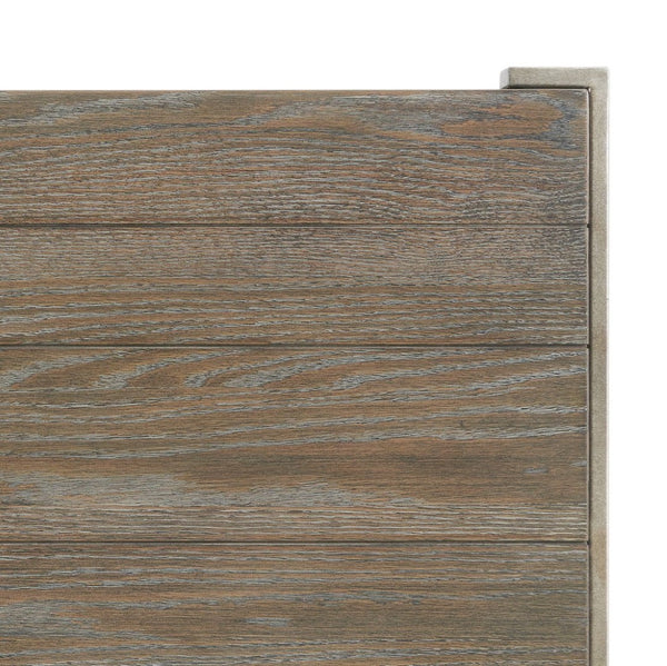 English Elm Corbeta Industrial End Table Solid Hardwood and Welded Metal Frame with Open Shelf T2574P164769