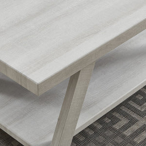 English Elm Athens Sculptural Wood Veneer Side Table with Open Shelf for Modern Living Spaces White T2574P164774