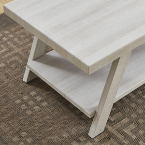English Elm Athens Open Shelf End Table Hardwood Veneer White Living Room Accent Furniture White T2574P164777