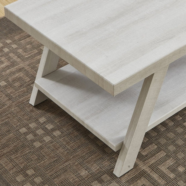 English Elm Athens Open Shelf End Table Hardwood Veneer White Living Room Accent Furniture White T2574P164777